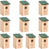 vidaXL Kućice za ptice 10 kom od masivne jelovine 12 x 12 x 22 cm Cijene