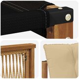  Set vanjskih sofa Čvrsto drvo akacije i Textilene Prirodna - Prirodno i bež Kava užad | shoptok.hr