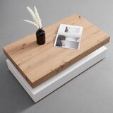 Bessagi Home klubska miza cara, bela, hrast, 2 predala | Shoptok.si