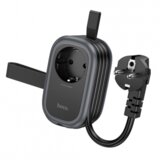 hoco. podaljšek, vtičnica NS7 4000W 1,1m dolžina kabla PD20W 2x USB A, 1x Type C - črn | Shoptok.si