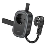podaljšek, vtičnica NS7 4000W 1,1m dolžina kabla PD20W 2x USB A, 1x Type C - črn