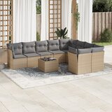 vidaXL 10-dijelni set vrtnih sofa s jastucima bež od poliratana Cijene