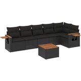  7-dijelni set vrtnih sofa od poliratana s jastucima crni | shoptok.hr
