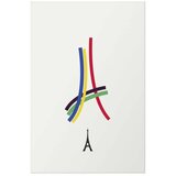  Plakat - Eiffel Tower - Colored Graphic - Abstraction 29.7x42 Bez okvira | shoptok.hr