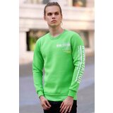 Madmext Printed Neon Green Sweatshirt 4161 Cene