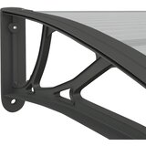 Nadstrešnica za vrata crna i prozirna 400 x 75 cm polikarbonat | shoptok.hr