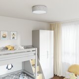 vidaXL Siva Tkanina Ø38 x 13.5 cm Dekorativni umetci Stropna lampa | shoptok.hr