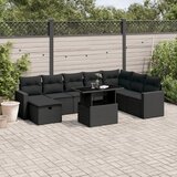  The Living Store Vrtna sedežna garnitura 9-delna z blazinami črn poli ratan - Vrtna Sedežna Garniture, (21461702) | Shoptok.si