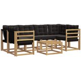 vidaXL Zunanja garnitura za sedenje z blazino 7 pcs Bela in črna, (5000270577) | Shoptok.si