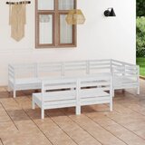 Maison Chic Seti vrtnega pohištva - Vrtna garnitura - Vrtni pohištvo set 7-delna trdna borovina bela, (21807805) | Shoptok.si