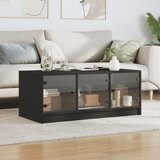  Stolić za kavu sa staklenim vratima crni 102 x 50 x 42 cm | shoptok.hr