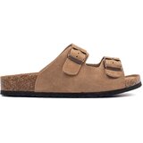 GOODIN Women's leather flip-flops brown | shoptok.hr