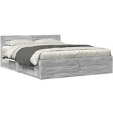 Furnova Posteljni okvir z vzglavjem siva sonoma 150x200 cm inž. les, (21939618) | Shoptok.si