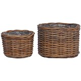  Saksija Košara s pohranom 2 pcs Smeđa Kubu Ratan - Smeđa | shoptok.hr