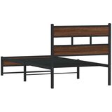  Metalni okvir kreveta bez madraca smeđi hrast 107x203 cm | shoptok.hr