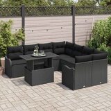  Sjedeća garnitura za vrt 9 kom. Crna poliratan 100 x 55 x 73 cm | shoptok.hr