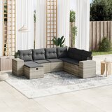 vidaXL 7-dijelni set vrtnih sofa svjetlosivi od poliratana | shoptok.hr