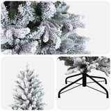  Umjetno božićno drvce s nogom 150 cm PVC i PE Zelena i bijela - Zelena i bijela 150 cm bez LED svjetala | shoptok.hr