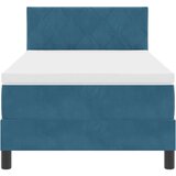 vidaXL Box Spring postelja z vzmetnico temno modra enojna žamet | Shoptok.si