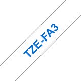 Brother Tze-Fa3 združljiv tekstilni trak - 12 mm x 3 metre modro/bel, (21408868) | Shoptok.si