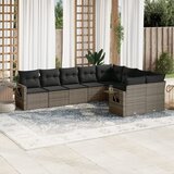Maison Chic Seti vrtnega pohištva - Vrtna garnitura - Vrtni pohištvo set 9-delna z blazinami siv poli ratan, (21798018) | Shoptok.si