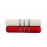 Lessentiel Maison 411 - Red, Cream, Grey, Khaki (2 kosa) set brisač, (20813803)