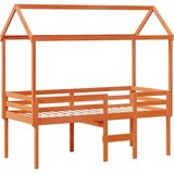  Visoki krevet s krovom voštano smeđi 80x200 cm masivna borovina | shoptok.hr