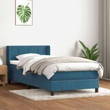 Box spring postelja z vzmetnico temno modra 80x220 cm žamet, (21792808) | Shoptok.si
