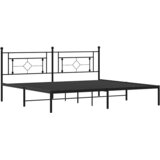  Metalni okvir za krevet s uzglavljem crni 193x203 cm | shoptok.hr