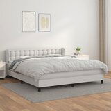 Maison Chic Box spring postelja - Vzmetna postelja z vzmetnico bela 180x200 cm umetno usnje SL21148, (21893086) | Shoptok.si