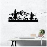 Wallity Zidna dekoracija Planina, 70 x 30 cm, Crna | Eponuda.ba