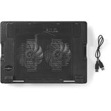 Nedis 18-palčni hladilnik za prenosnik z dvema izjemno zmogljivima ventilatorjema LED, Črna, (5000277331) | Shoptok.si