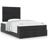 vidaXL Otomanski posteljni okvir z vzmetnicami črn 120x200cm žamet | Shoptok.si