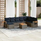  9-dijelni set vrtnih sofa od poliratana s jastucima sivi | shoptok.hr