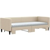  Izvlečna dnevna postelja z vzmetnico krem 80x200 cm b | Shoptok.si