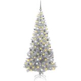vidaXL Umetna božična drevesa z LED lučmi srebrna 180 cm PET Cene