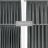 Filumi Temno siva žametna zavesa za delno zatemnitev 265x250 cm Velto – | Shoptok.si