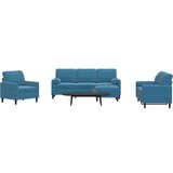 vidaXL 4-dijelni set sofa s jastucima plavi baršunasti | shoptok.hr