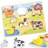 Viga drvena slagalica montessori 2u1 puzzle farm figure Cijene