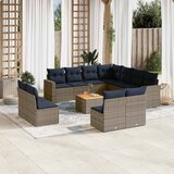  12-dijelni set vrtnih sofa od poliratana s jastucima sivi | shoptok.hr