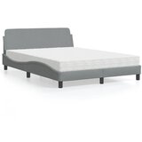 The Living Store Postelja z vzmetnico svetlo siv 140x190 cm blago - Postelja, (21608740) | Shoptok.si