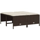  5-dijelni set vrtnih sofa s jastucima poliratan smeđi | shoptok.hr