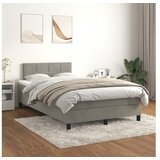  Box spring postelja z vzmetnico svetlo siva 120x200 cm žamet | Shoptok.si