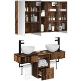  Set ormarića za kupaonicu 4 pcs Staro drvo 103,5 x 15,5 x 70 cm | shoptok.hr