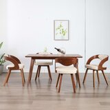 The Living Store Jedilni stoli 4 kosi krem ukrivljen les in umetno usnje - Jedilni Stol, (21835338) | Shoptok.si
