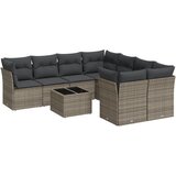 Maison Chic Seti vrtnega pohištva - Vrtna garnitura - Vrtni pohištvo set 9-delna z blazinami siv poli ratan, (21798669) | Shoptok.si