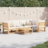 Maison Chic Seti vrtnega pohištva - Vrtna garnitura - Vrtni pohištvo set 6-delna z blazinami trden akacijev les, (21804536) | Shoptok.si