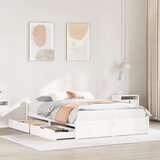 vidaXL Posteljni okvir brez vzmetnice bel 140x200 cm trdna borovina | Shoptok.si