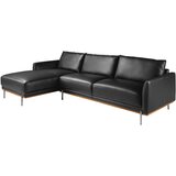 Angel Cerdá Levi kavč chaise longue črno usnje, (21327935) | Shoptok.si