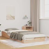  Krevetna konstrukcija Smeđa 100 x 220 cm Čvrsto borovo drvo Bež | shoptok.hr
